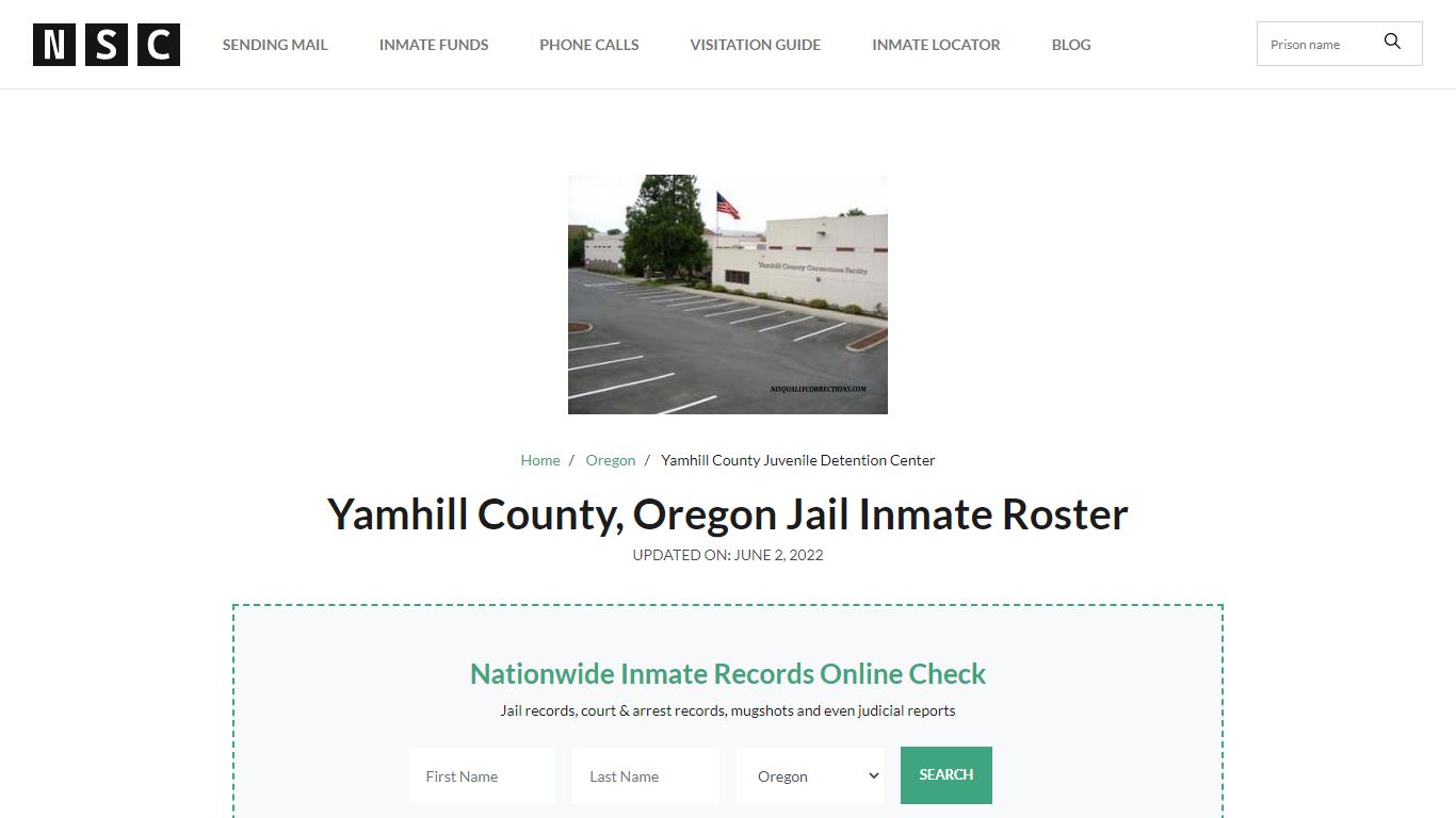 Yamhill County, Oregon Jail Inmate Roster